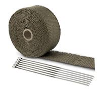 Hemobllo 6 pièces Bande Thermique Échappement Titanium Isolant de Attaches Inox Protection Anti-brûlure Moto Résistance Abrasion et Chaleur Élevée