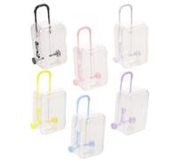 Hemobllo 6 Pièces Boîte à Bijoux Mini Valise Transparente en Plastique, Couvercle Transparent, Rangement pour Boutons et Maquillage, pour Enterrements de Vie de Jeune Fille et Fêtes Plage