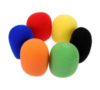 Hemobllo 6 pièces Bonnette Micro Mousse Protectrice pour Microphone Absorbeur de Bruit et Vent Compatible Micro Main Standard Protection et Ajustée
