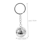 Hemobllo 6 pièces Boules Disco Miroir Argentées Porte-clés Miniatures Accessoires Fête Années Décorations Clés Party Favors Noël