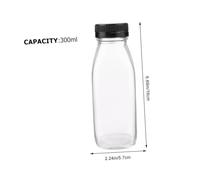 Hemobllo 6 pièces Bouteilles Verre Transparentes avec Bouchons Aléatoires Bouteilles Réutilisables pour Jus Lait et Yaourt Design Étanche Pratique pour Maison et Fêtes Couleur Aléatoire