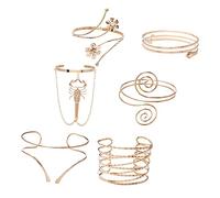 Hemobllo 6 pièces Bracelet Bras Géométrique Style Punk Évasé pour Femmes Accessoires de Mode pour Fêtes et Événements