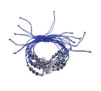 Hemobllo 6 Pièces Bracelets Œil Maléfique Ajustables pour Femmes et Hommes Perles Durables Métal et Corde Charme Protection pour Festivals et Soirées