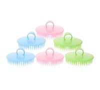 Hemobllo 6 pièces Brosse Shampooing Massage Chevelu Nettoyage Profond pour Adultes Brosse Exfoliante Anti-démangeaison pour Salon de Coiffure Bleu Rose Vert