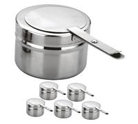 Hemobllo 6 pièces Brûleurs à Acier Inoxydable pour Camping Réchaud Portable Compatible Gel et Liquide Support de Cuisson Extérieur pour Plats Chauds