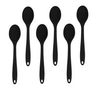Hemobllo 6 Pièces Cuillère Multifonction Ustensiles De Service En Silicone Cuillère à Soupe En Silicone Black