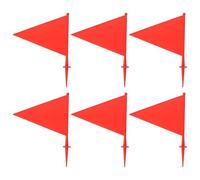 Hemobllo 6 Pièces Drapeaux de Balisage Triangulaires Rouges Mât Abs pour Arrosage Pelouse et Clôtures Invisibles, Marquage Clair pour Chantier et Topographie