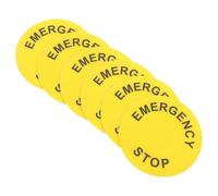 Hemobllo 6 pièces Étiquette Autocollante Arrêt Urgence Ronde PVC pour Bouton Poussoir Sécurité Industrielle Compatible Équipements Mécaniques