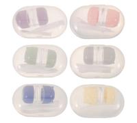 Hemobllo 6 Pièces Étui à Lentilles de Contact Double Embout, Plastique, | Deux Compartiments Séparés, Rainure Intérieure Courbe, Bouchon à Pression, Usage Domestique, pour Déplacements Quotidiens