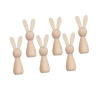 Hemobllo 6 pièces Figurines Lapin à Peindre DIY Décorations de Pâques Polyvalentes Ornements pour Centre de Table Jardin Fête Familiale Créative