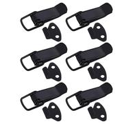 Hemobllo 6 pièces Loquets à Bascule Acier Inoxydable Noir Verrou à Ressort Résistant pour Coffres Fermoirs Métalliques et Faciles à Installer