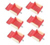 Hemobllo 6 Pièces Lot de Coffres à Trésors Bambou Miniatures Boîtes de Rangement Compactes pour Bijoux et Petits Objets Style Rétro Rouge Organisateurs sans Couvercle