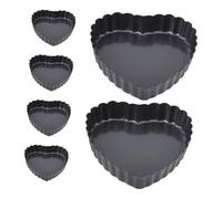 Hemobllo 6 pièces Lot de Moules à Tartelettes Acier Antiadhésifs Moules Cœurs avec Bord Ondulé Pans de Cuisson Robustes et Faciles à Nettoyer pour Gâteaux et Desserts
