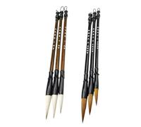 Hemobllo 6 Pièces Lot de Pinceaux à Poils de Loup pour Calligraphie Chinoise et Japonaise Brosse de Dessin Professionnelle pour Pratique et Kanji Sumi