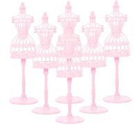 Hemobllo 6 Pièces Mannequins Miniatures pour Vêtements de Poupée Supports de Présentation Rose pour Habits de Poupée Formes Femmes Miniatures pour Création et Décoration