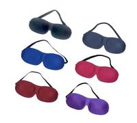 Hemobllo 6 pièces Masque de Sommeil sans Nez Cache Yeux Patch Solaire pour Voyage et Maison Noir Bleu Rosy Cyan