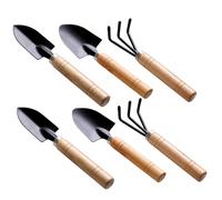 Hemobllo 6 pièces Mini Outils de Jardinage avec Manches Râteau Pelle et Truelle pour Petits et Plantes Dintérieur Ensemble Portable pour Transplantation et Entretien des Sols