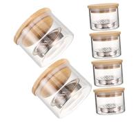 Hemobllo 6 Pièces Nail Brush Washing Cup Set Thickened Glass Dappen Dish With Stainless Steel Mesh Filter Crystal Design Manicure Cleaner For Nail Art Pens And Salon Use