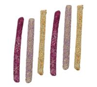 Hemobllo 6 pièces Natural Rabbit Chew Treats for Small Pets Timothy Hay Flower Petal Sticks for Guinea Pig Chinchilla Rat Dental Health and Enrichment