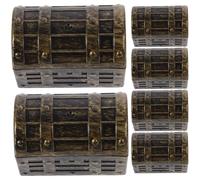 Hemobllo 6 Pièces Petite Boîte à Trésor Pirate Vintage en PP | Décorations de Pirates, Tables de Fête et Maison, Boîte Or Discrète, Style Ancien