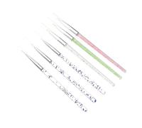 Hemobllo 6 pièces Pinceau à Ongles avec Poignée Rhinestone Outils de Dessin Manucure pour Art des Ongles pour Dessiner des Motifs et Peindre des Fleurs