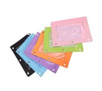 Hemobllo 6 pièces Pochettes Crayons Lot Oxford Organiseur de Documents avec Fenêtre Transparente Sac de Rangement pour Bureau et École Compatible Classeurs à Anneaux Capacité