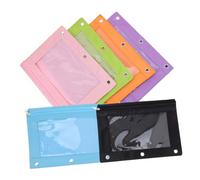 Hemobllo 6 pièces Pochettes Crayons Relieuses Oxford Résistantes Sacs Documents avec Fenêtre Transparente Capacité pour Bureau et École