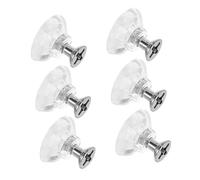 Hemobllo 6 Pièces Poignée En Cristal Vanité En Verre Armoire Penderie Poignées De Porte En Verre Tiroirs De Placard Pour Vêtements Porcelaine Trou Unique Vitrine Alliage De Zinc