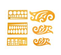 Hemobllo 6 Pièces Règle de Coffrage Intérieure en Plastique Résine | Contours Géométriques Variés, Bord Lisse pour Encrage, Usage Architecture et Esquisse Artistique