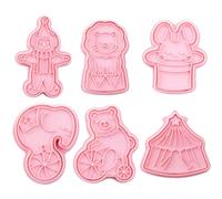 Hemobllo 6 pièces Set de Emporte Circus Moules à Cookies Plastique pour Pâtisserie Outils de Cuisine Amusants pour Découpoir Forme de pour Décorer Vos Biscuits Faits Maison