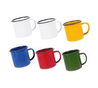 Hemobllo 6 pièces Set de Tasses Émaillées Colorées Vintage Mugs Épais pour Café Lait et Eau Tasses à Usage Domestique et Décoratif