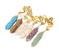 Hemobllo 6 Pièces Vintage Hexagonal Stone Hair Jewelry For Braids Natural Dreadlock Accessories With Wire Wrapped Design For Women Styling And Decoration