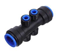 Hemobllo 6 Voies Connecteur D’Irrigation Goutte à Goutte 1/4 15mm Pom Noir | Raccord Rapide à Libération, Distribution Régulière, pour Tuyau Principal et Émetteurs, Paysage, Arbres