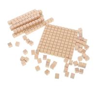 Hemobllo 61 pièces Blocs Mathématiques Bois Éducatifs pour Modèle Décimales Apprentissage Pratique des Mathématiques