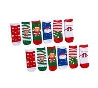 Hemobllo 6paires Chaussettes Hiver Coton Peigné pour Garçon Fille Créatives et Chaudes Lot Motifs de Dessins Animés de Noël