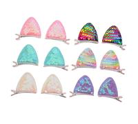 Hemobllo 6paires Lot De Pinces Cheveux Oreilles Chat Pinces Bec Canard Strassées Décor Cheveux Pailletés Garçon Fille Accessoires Coiffure Pour Fêtes