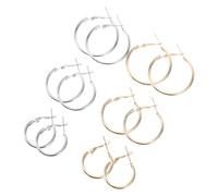 Hemobllo 6Pièces Boucles Oreilles Créoles Géométriques de Doré et Boucles Oreilles Rondes Vintage pour Femmes