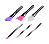 Hemobllo 6pièces Brosse Silicone pour Masque Visage Lot de Applicateurs sans Poils pour Boue Lotion et Beurre Corporel