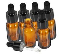 Hemobllo 6pièces Lot de Flacons Compte-gouttes Verre Transparent pour Huiles Essentielles et Produits Cosmétiques Liquides avec Bouchon Réutilisable et Portable