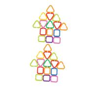 Hemobllo 70 pièces Anneaux Garçon Fille à Connecter Jouets Éducatifs Montessori Clips Pratiques pour Poussette Siège Auto Lit Développement Motricité Fine Portable pour Garçon Fille Né