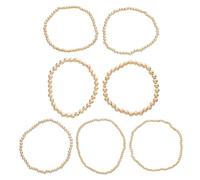 Hemobllo 7pièces Lot De Bracelets Extensibles Perles Dorées Bijoux Empilables Pour Demoiselles Honneur Et Cadeaux De Fête