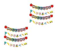 Hemobllo 8 Pièces Bannière Rentrée Scolaire avec Lettres Welcome Décoration Colorée pour Fête de à École pour Salle de Classe Mur Fenêtre et