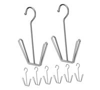 Hemobllo 8 Pièces Double Hook Stainless Steel Shoe Drying Rack Space Saving Organizer for Shoes Slippers Hats Scarves Gloves