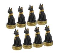 Hemobllo 8 pièces Figurines de Chat Égyptien Miniatures Résine Décorations Mignonnes pour Jardin et Micro-Paysage Lot de Sculptures Animaux Décoratifs pour Intérieur et Extérieur