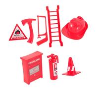 Hemobllo 8 pièces Fire Extinguisher and Ladder Toy Set for Children Lightweight Plastic Firefighting Accessories for Houses and Educational Play