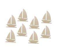 Hemobllo 8 pièces Kit DIY Voilier Bois à Peindre Modèle Réduit Inachevé pour Artisanat Nautique Projet Créatif Bateau Bois pour Garçon Fille et Décoration Maison