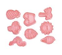 Hemobllo 8 pièces Lot de Moules à Biscuits Plastique Thème Plage été Moules Pâtisserie Décoratifs Facile à Démouler et Nettoyer pour Activités DIY Famille