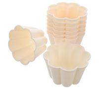 Hemobllo 8 Pièces Moules à Pudding de Fleur en Pp Beige, Sûrs et Faciles à Utiliser pour Desserts et Fêtes, Moules à Pâtisserie Innovants et Créatifs