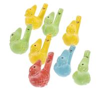 Hemobllo 8 pièces Set de Sifflets Céramique Oiseaux Colorés pour Garçon Fille Jouets Musicaux Ludiques et Durables pour Bain et Fête