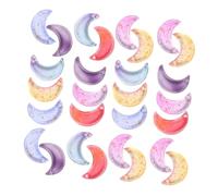 Hemobllo 80pièces Pendentif Lune Breloque Verre Lot Pour Fabrication Bijoux Ornements Forme Colliers Bracelets Décorations